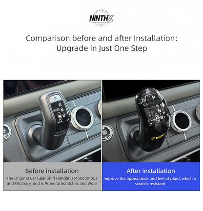 Backlit crystal gear selector retrofit, detail view