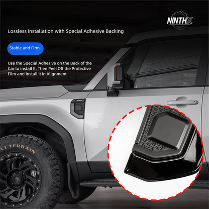 Gloss black ABS fender side vent trim covers