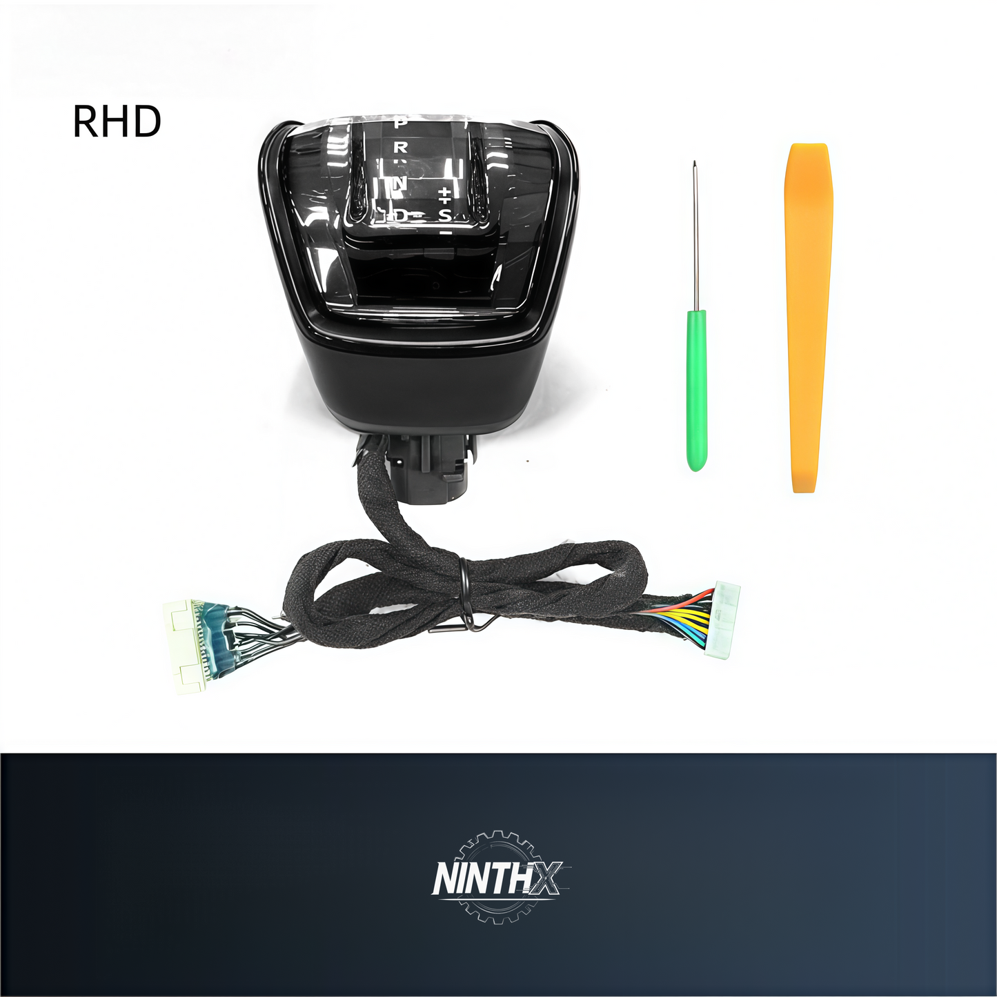 Gloss black selector crystal illuminated gear shifter