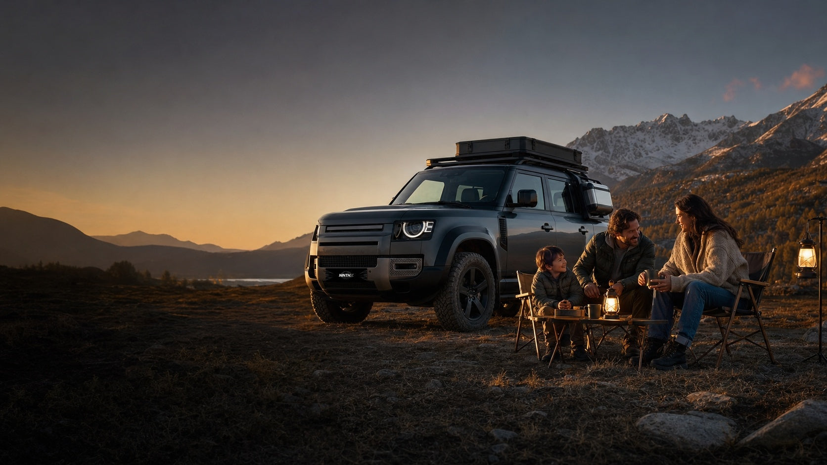 NinthX Defender L663 family camping basecamp with premium overland upgrades