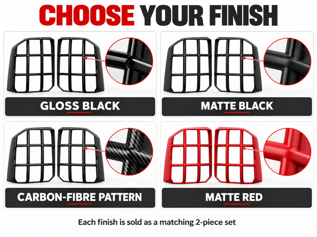 Four Finishes for Your Prado LC250 Tail Light Guards